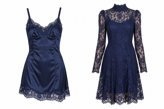 Dolce & Gabbana navy lace double dress