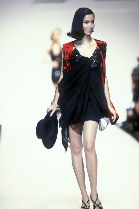 Dior spring summer 1992 runway beaded silk dress