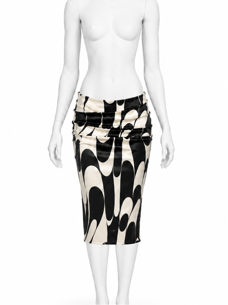 Dolce & Gabbana spring 2003 runway laced fitted silk skirt