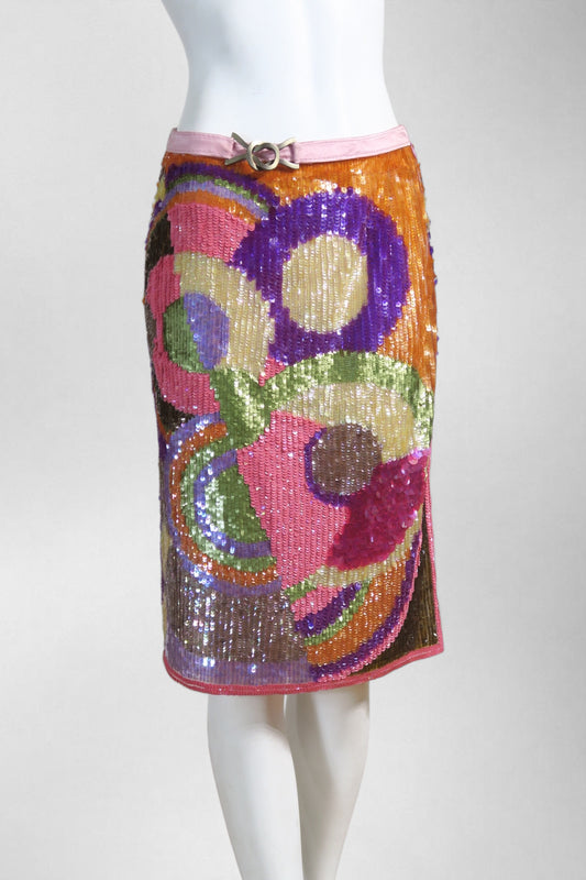 Valentino beaded multicolor skirt