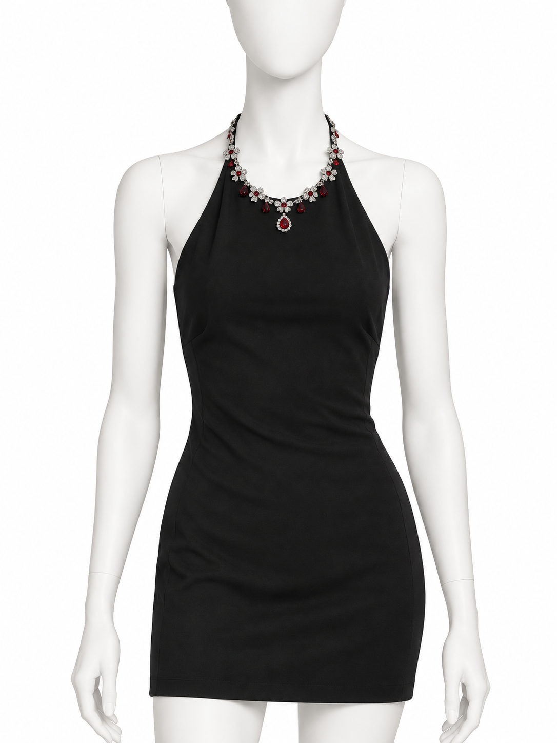 Dolce & Gabbana necklace halter mini dress