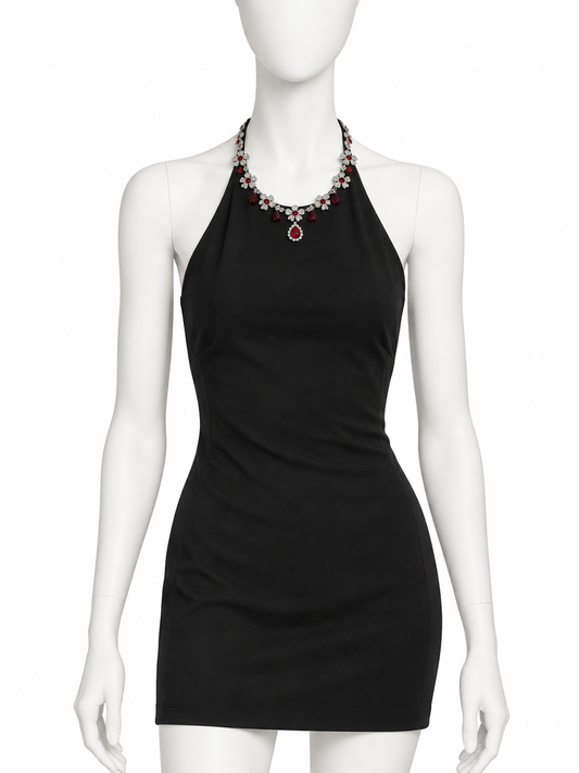 Dolce & Gabbana necklace halter mini dress