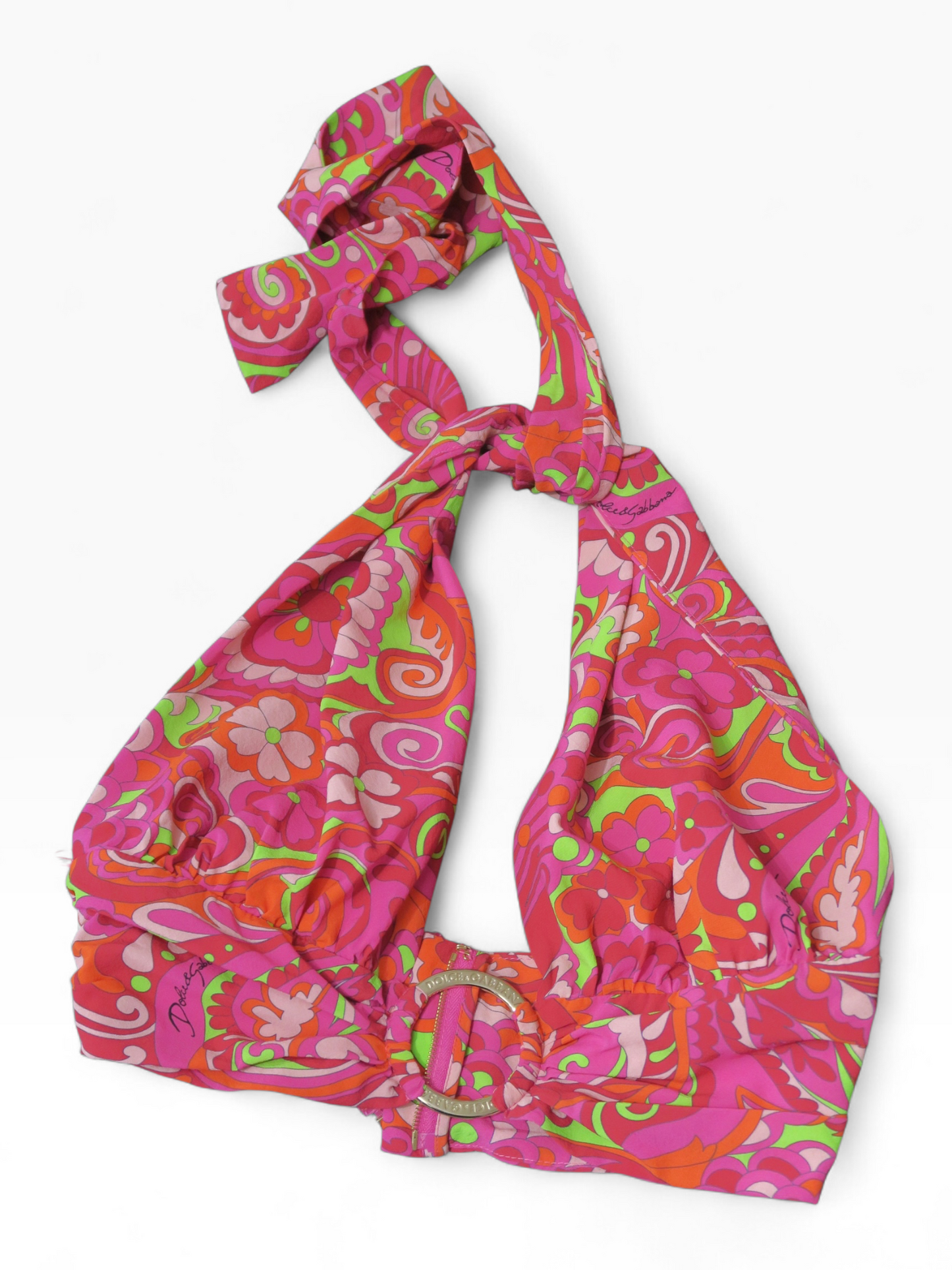 Dolce & Gabbana halter floral summer cropped top