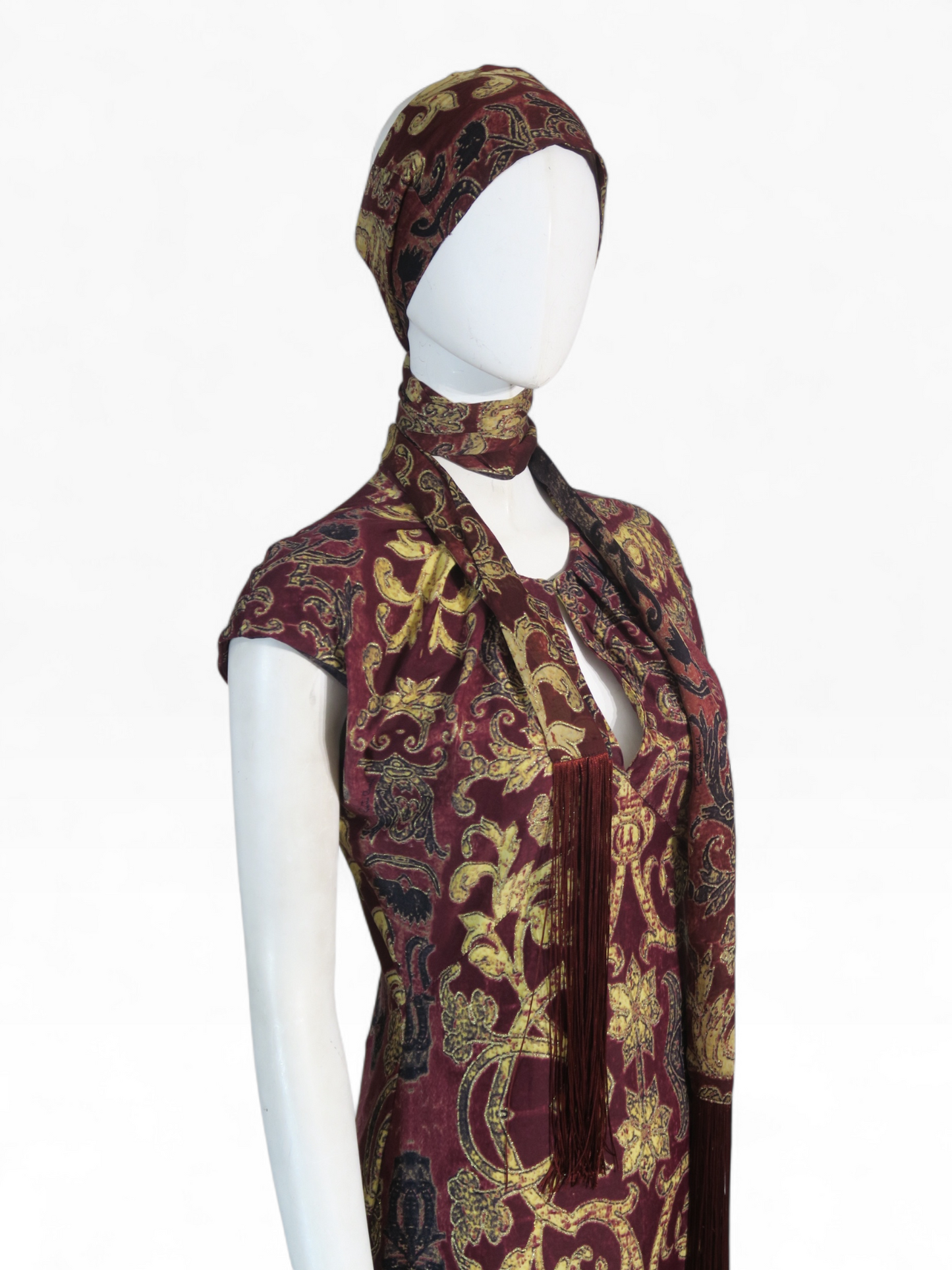Roberto Cavalli fall 2004 fringe scarf dress