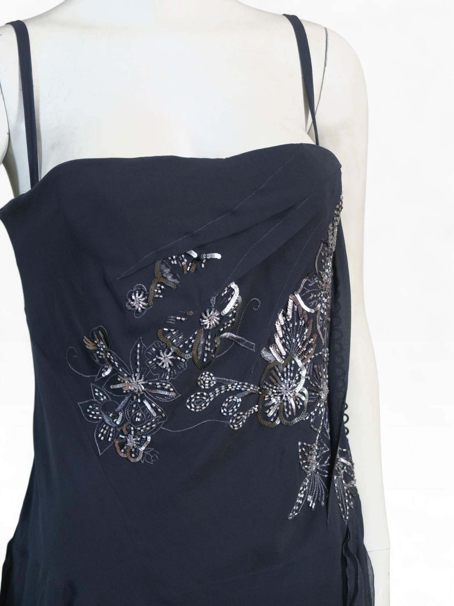 Dior fall 2006 silk gunmetal bustier dress