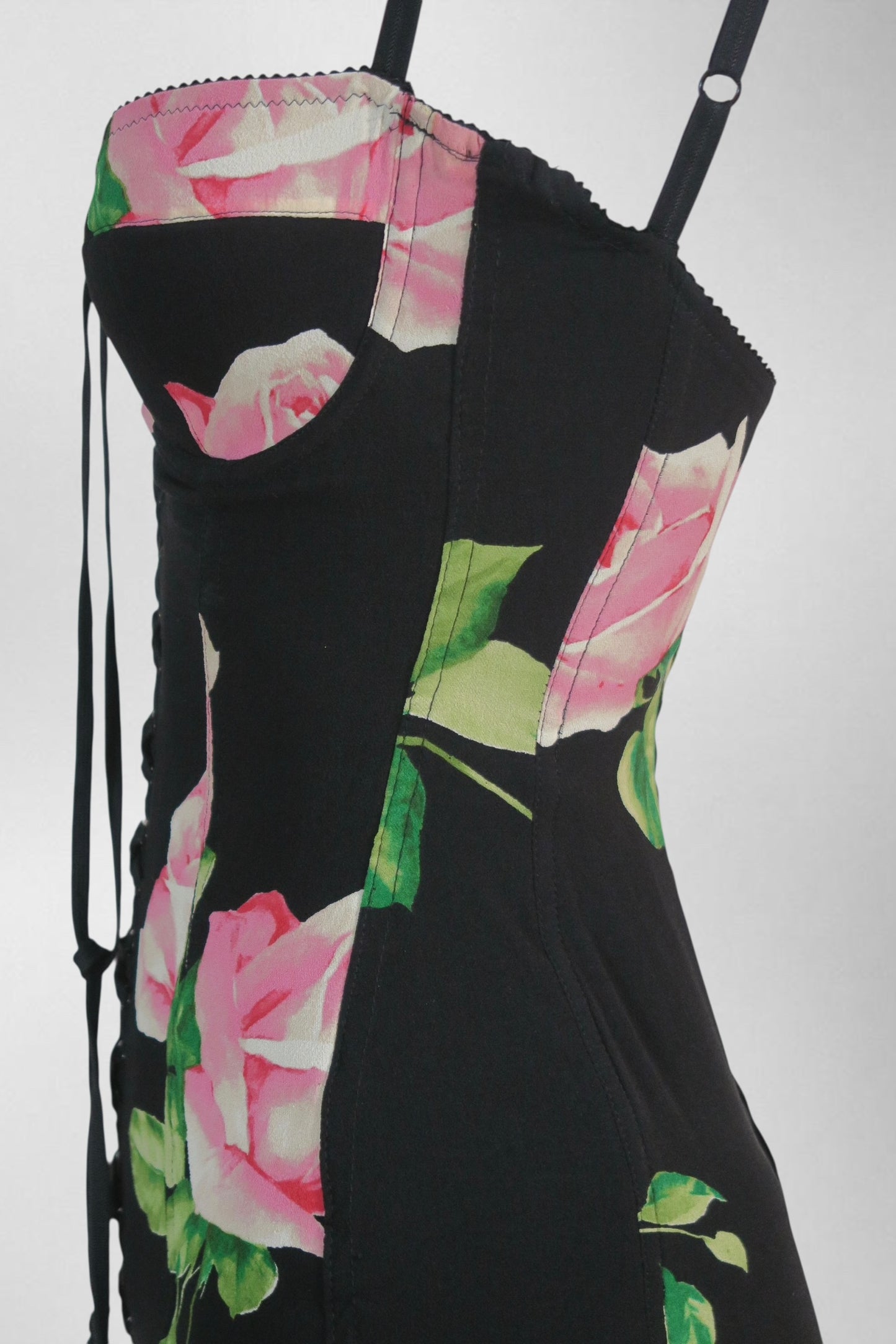 Dolce & Gabbana floral lace up silk dress