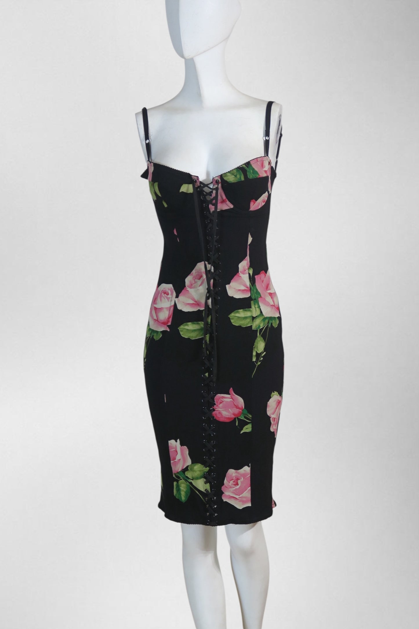 Dolce & Gabbana floral lace up silk dress