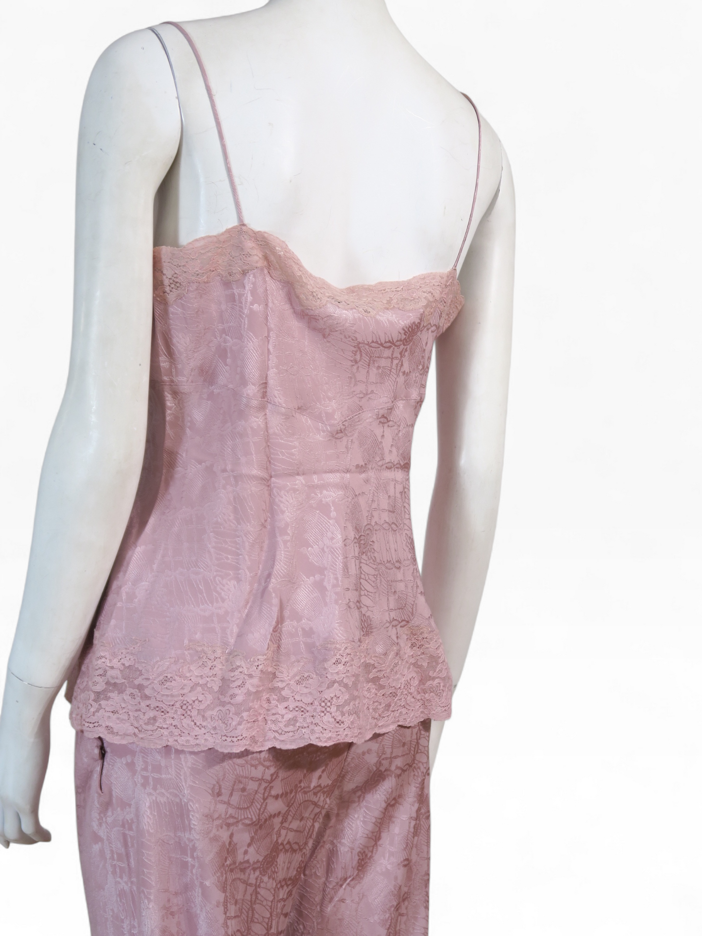 Dior fall 1999 pink boudoir silk lace lingerie set