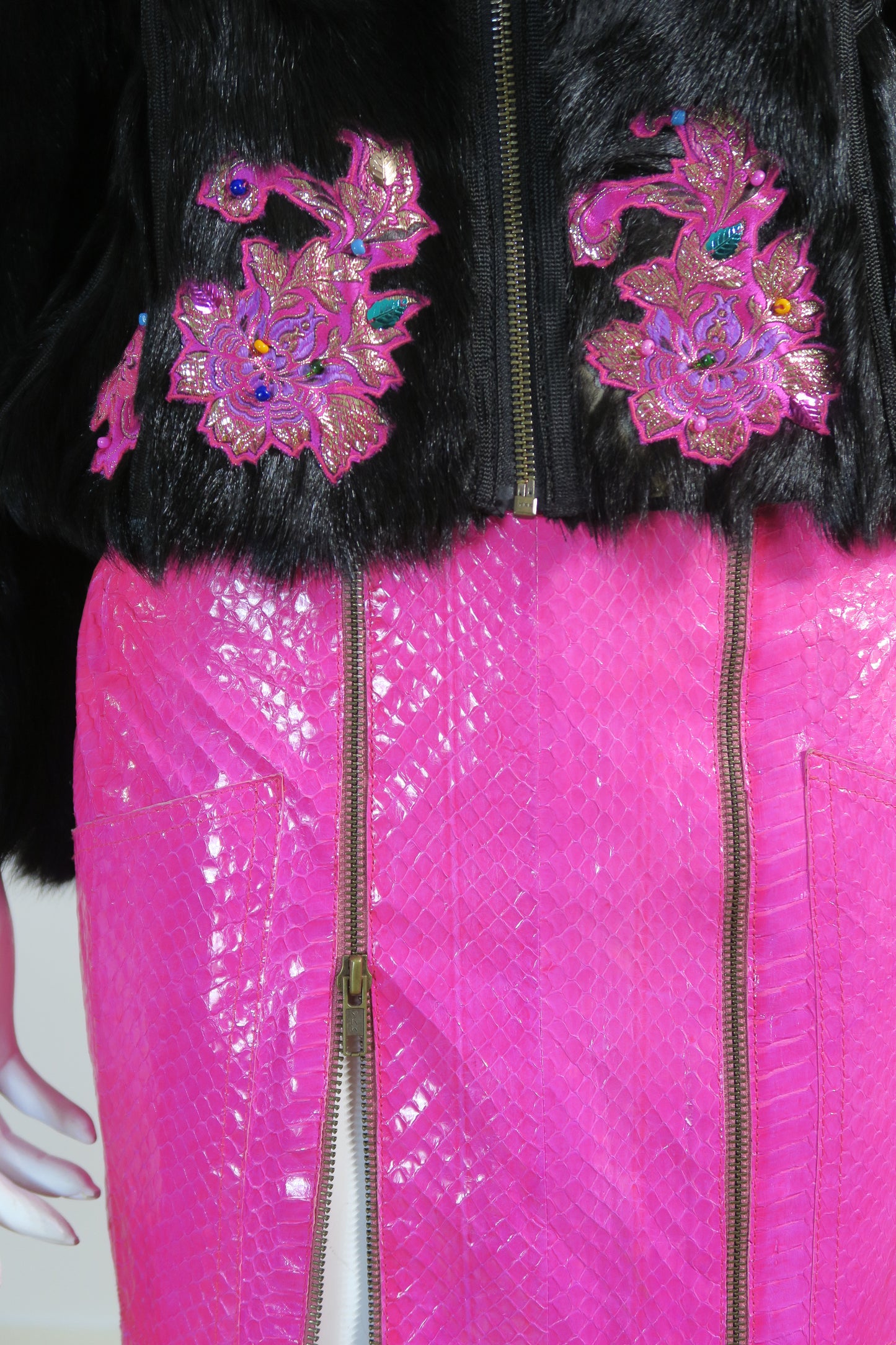 John Galliano fur exotic set