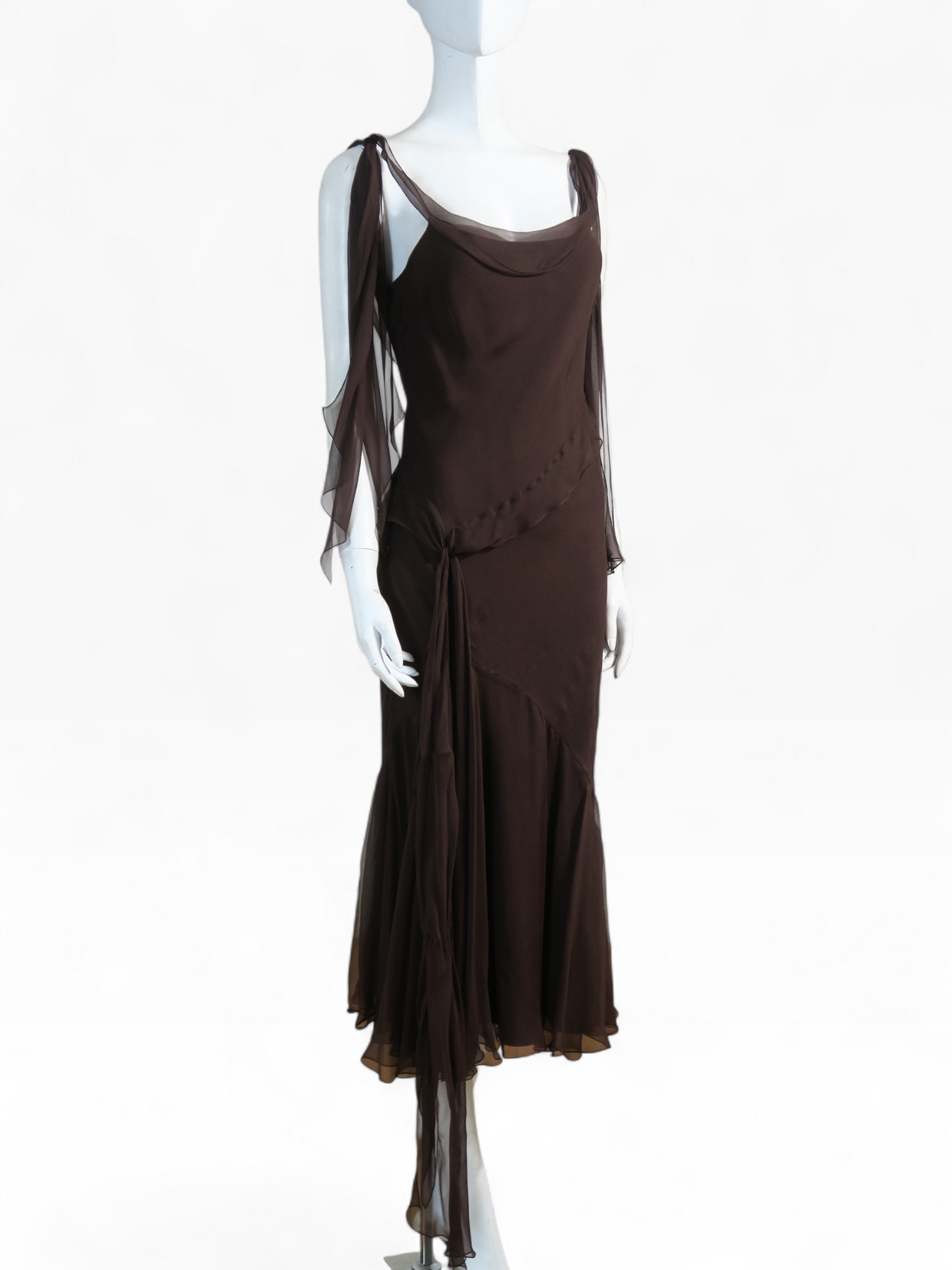 Dior fall 2005 ruffles silk maxi dress