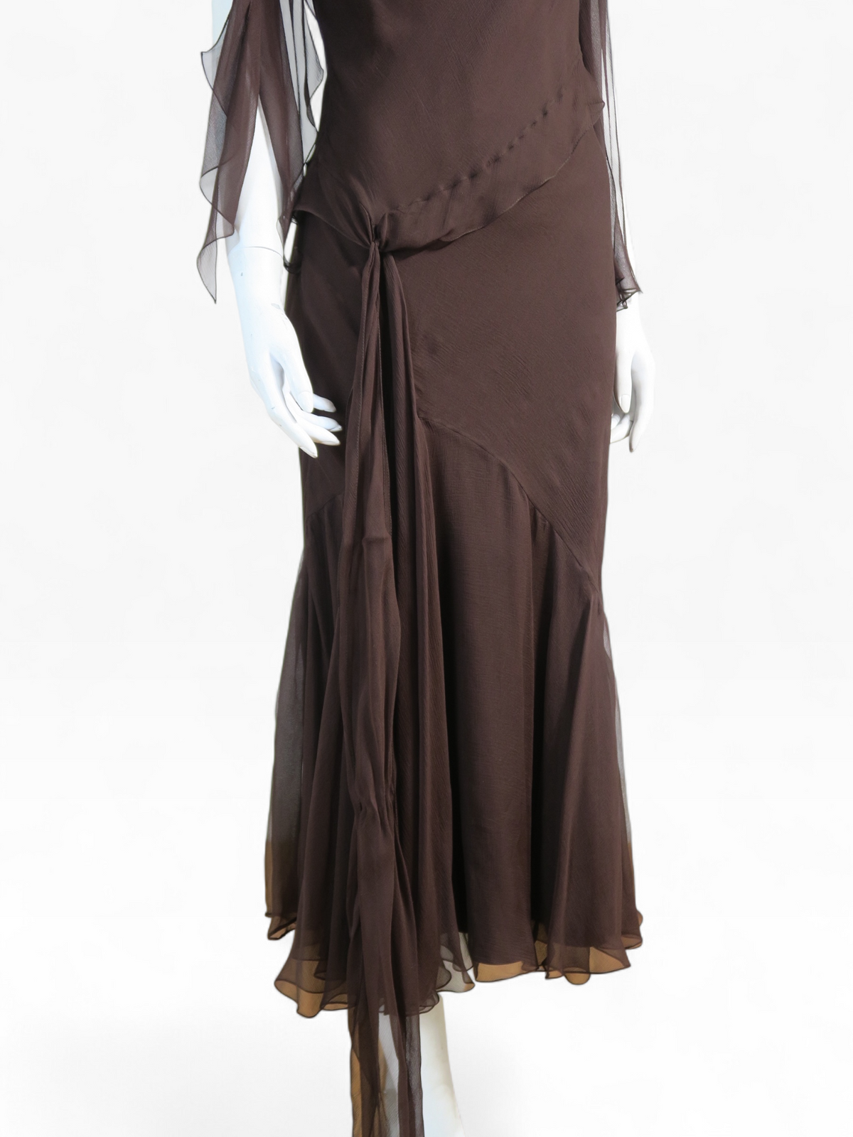 Dior fall 2005 ruffles silk maxi dress