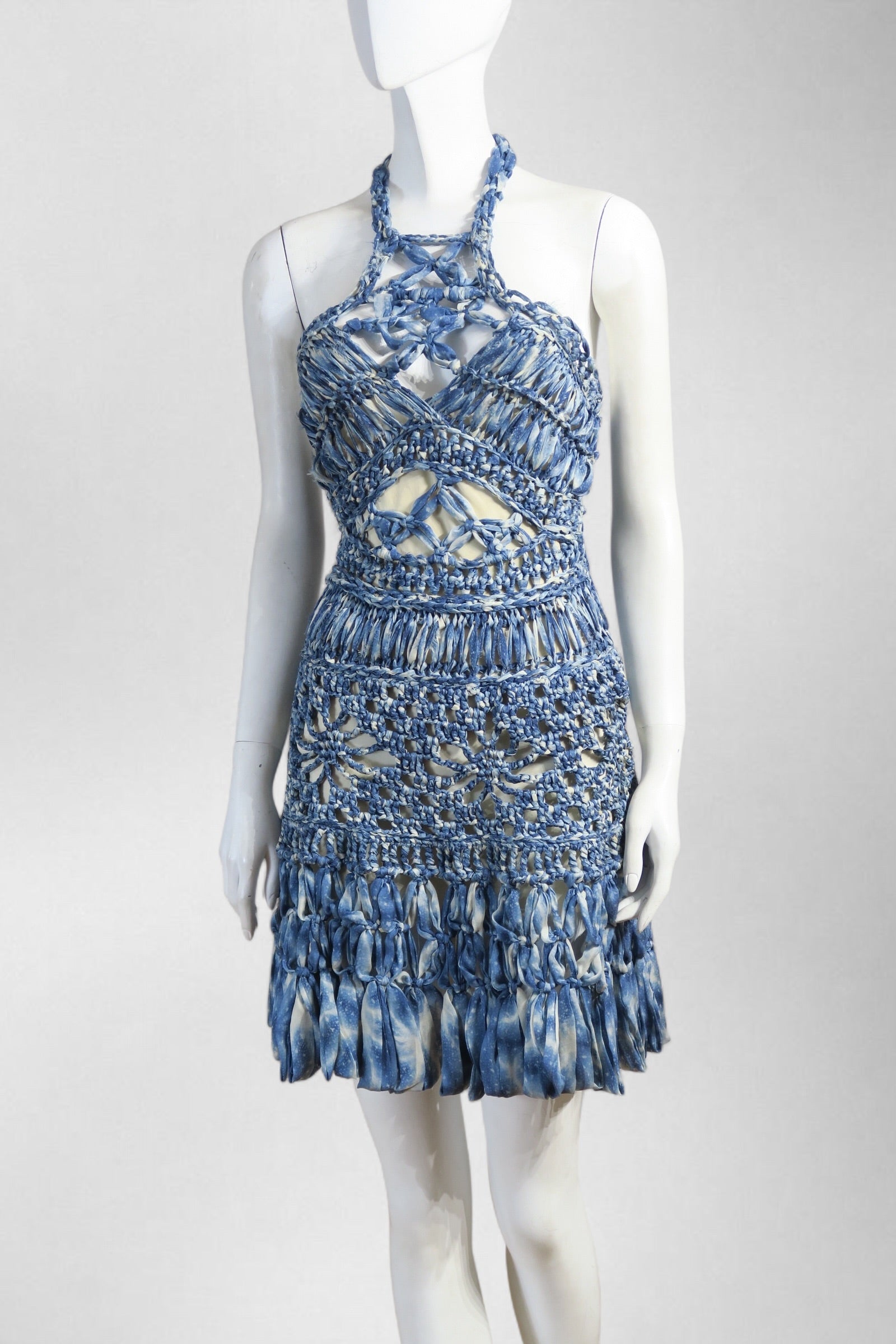 Dior Spring Summer 2011 Crochet Halter Midi Dress Runway – Size XS