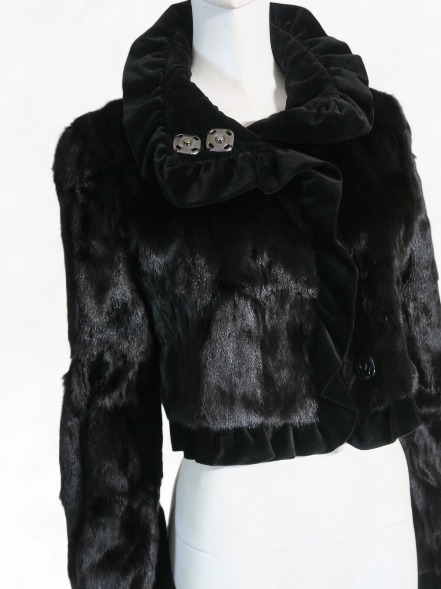 Dolce & Gabbana cropped rabbit fur jacket