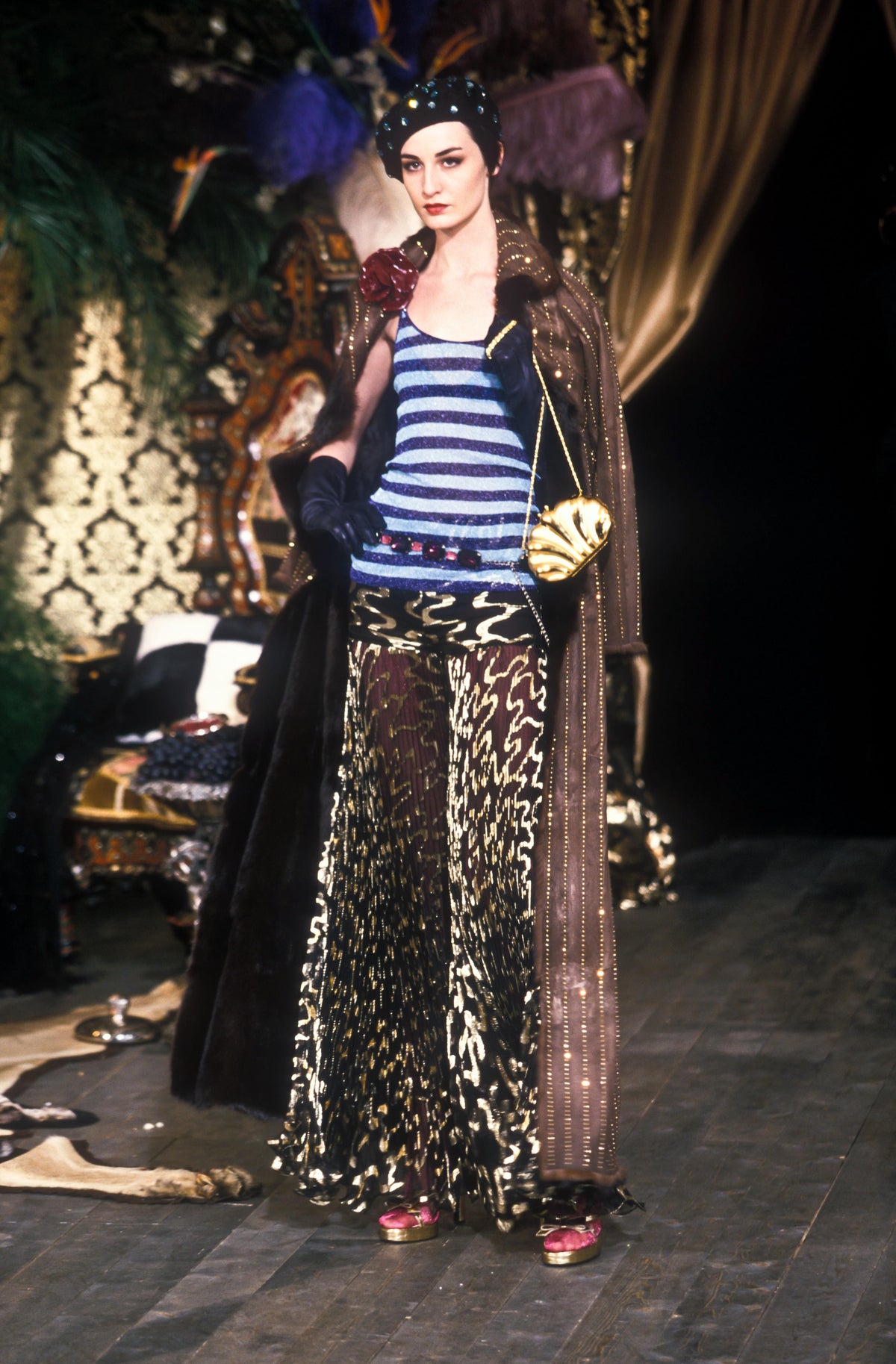Dolce & Gabbana fall 2000 runway silk pleated pants