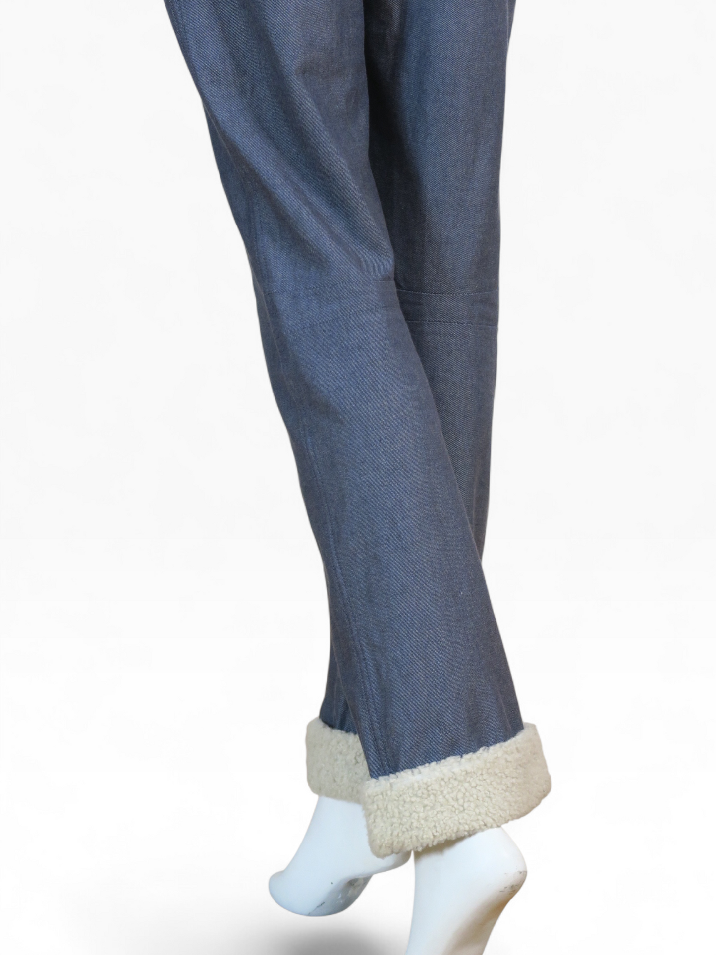 Dior fall 2000 shearling trim denim pants