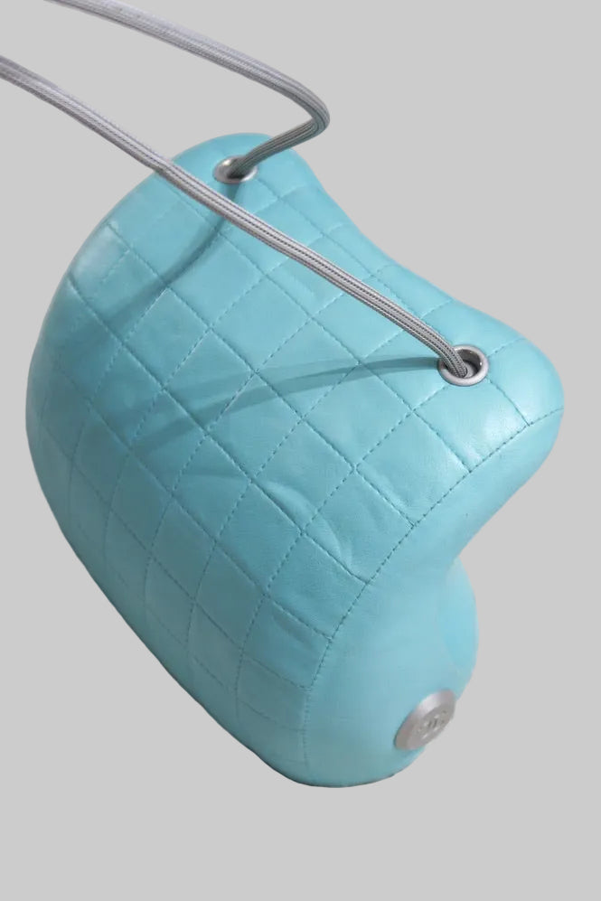 Chanel quilted mini bag blue sculptural vintage 2000 Paris