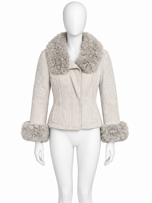 Gucci Tom Ford shearling embroidered jacket