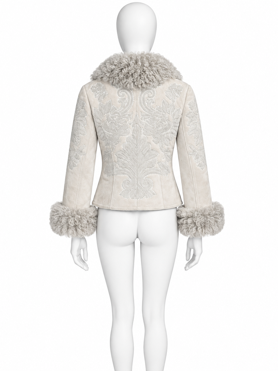 Gucci Tom Ford shearling embroidered jacket
