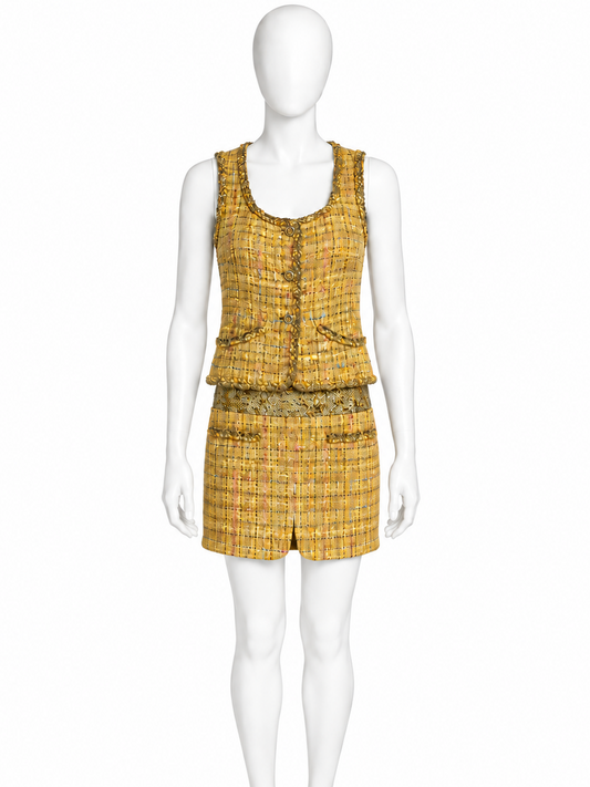 Chanel tweed crystal set