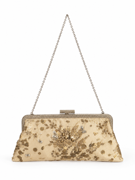 Valentino metallic sequin embellished evening bag