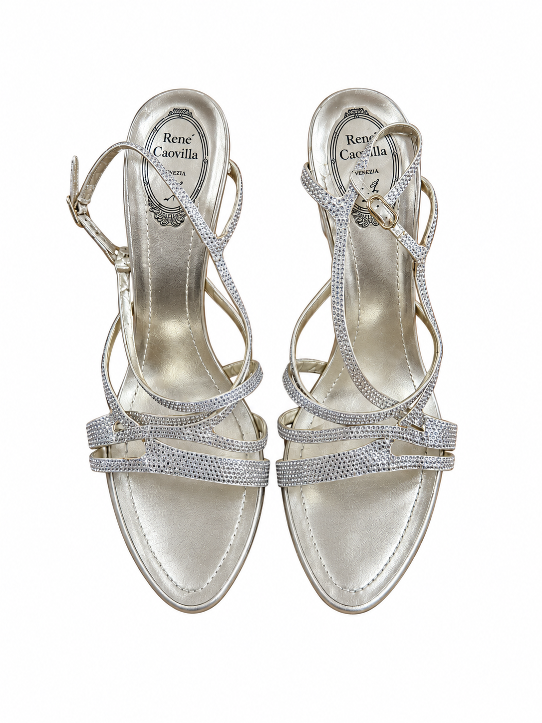 René Caovilla crystal strappy heels size 41