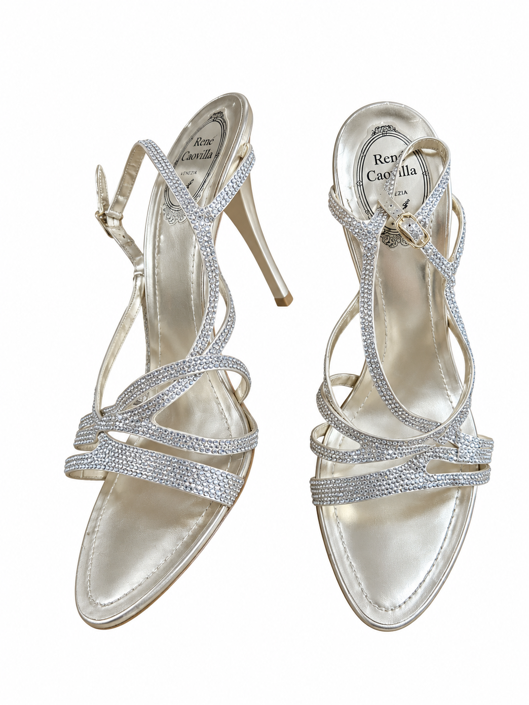 René Caovilla crystal strappy heels size 41