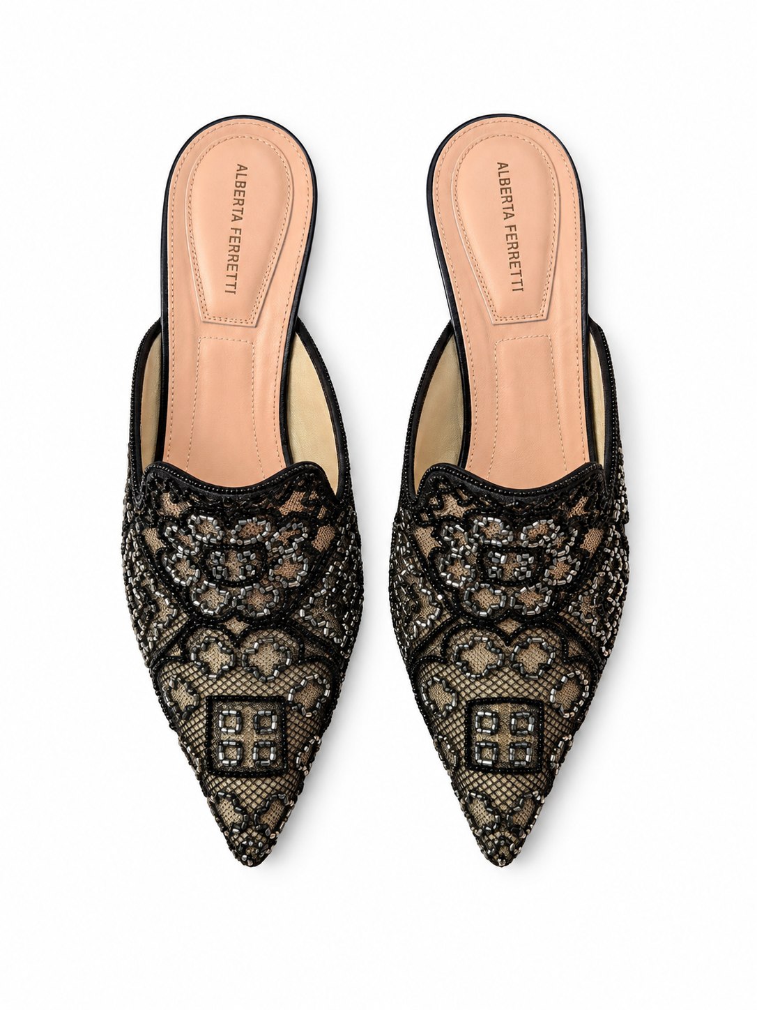 Alberta Ferretti beaded moroccan kitten heels size 37