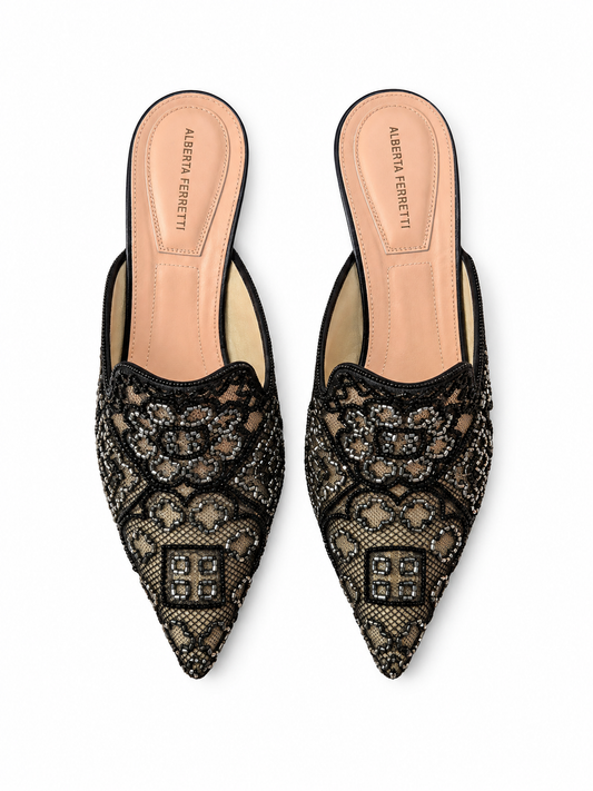 Alberta Ferretti beaded moroccan kitten heels size 37