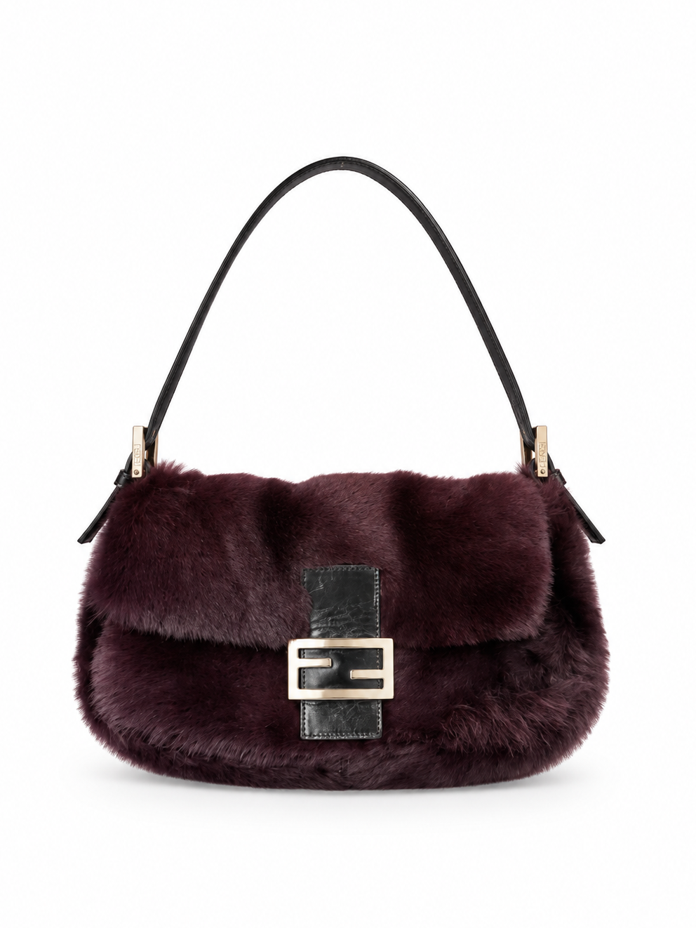 Fendi plum fur baguette
