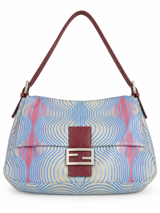 Fendi rare psychedelic lizard baguette