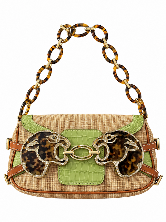 Valentino crocodile embossed leather bag