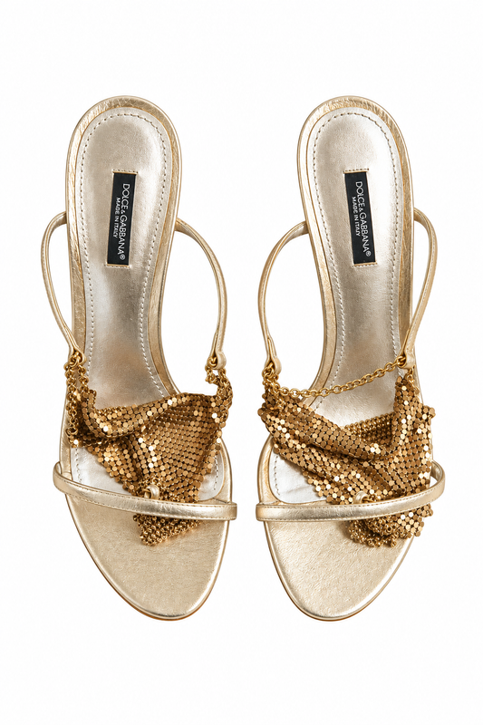 Dolce & Gabbana mesh chainmail heels size 40