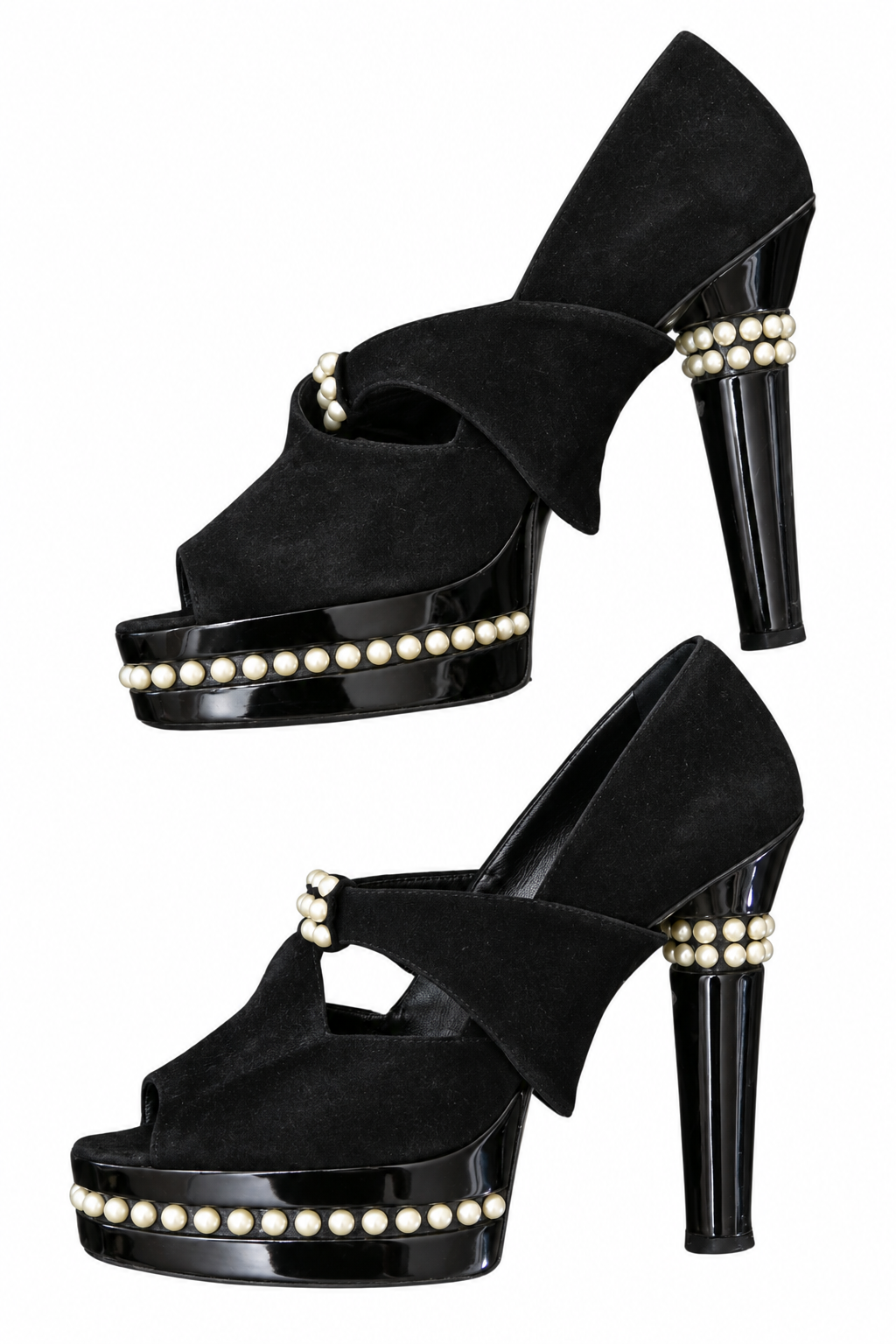 Chanel suede pearls heels size 39