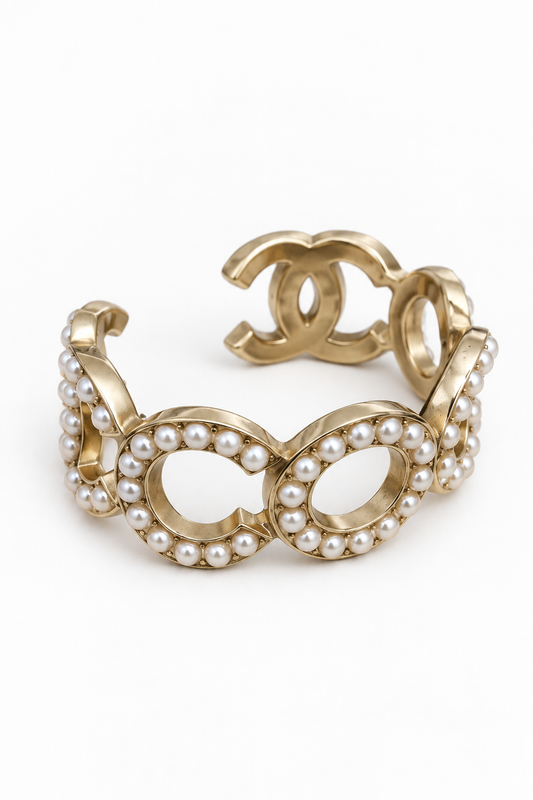 Chanel pearls gold bracelet