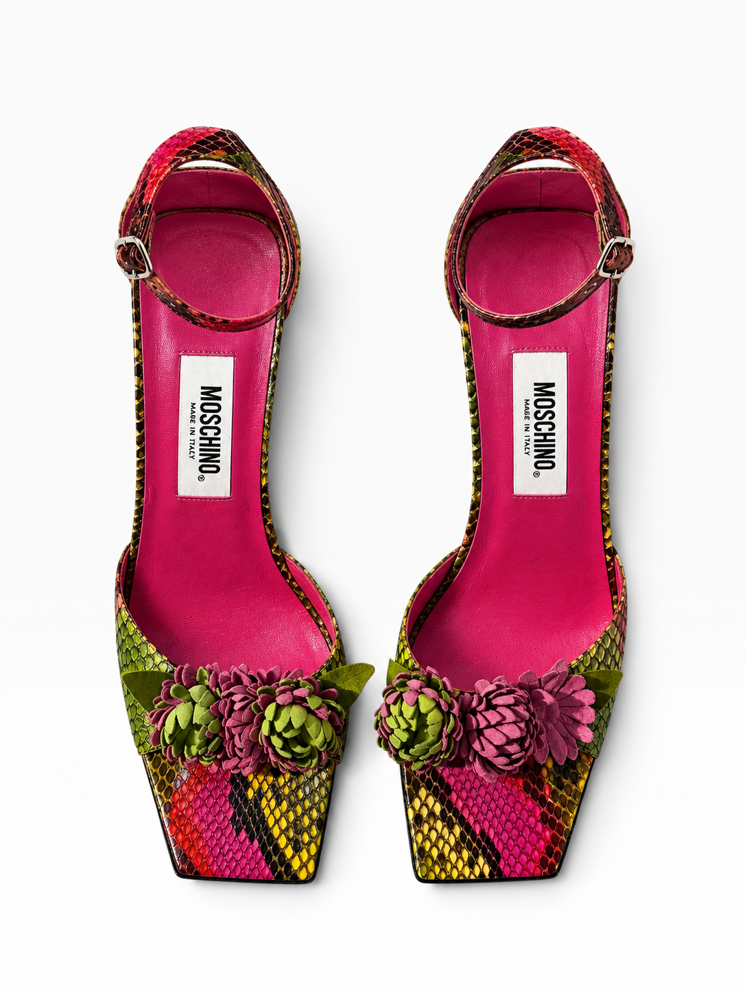 Moschino python floral heels size 36