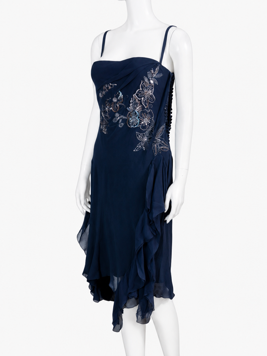 Dior fall 2006 silk gunmetal bustier dress