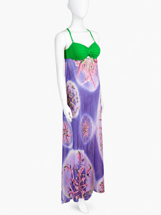 Jean Paul Gaultier maxi mesh open dress