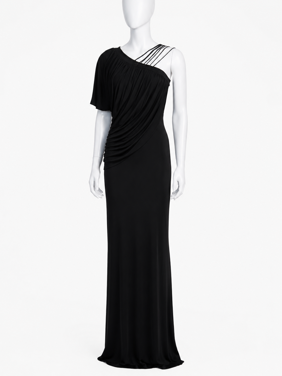 Givenchy spring 2009 asymmetric black gown sample