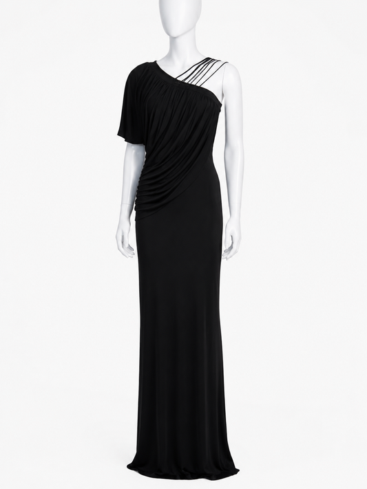 Givenchy spring 2009 asymmetric black gown sample