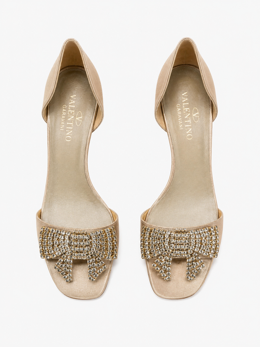 Valentino crystal bow heels size 38