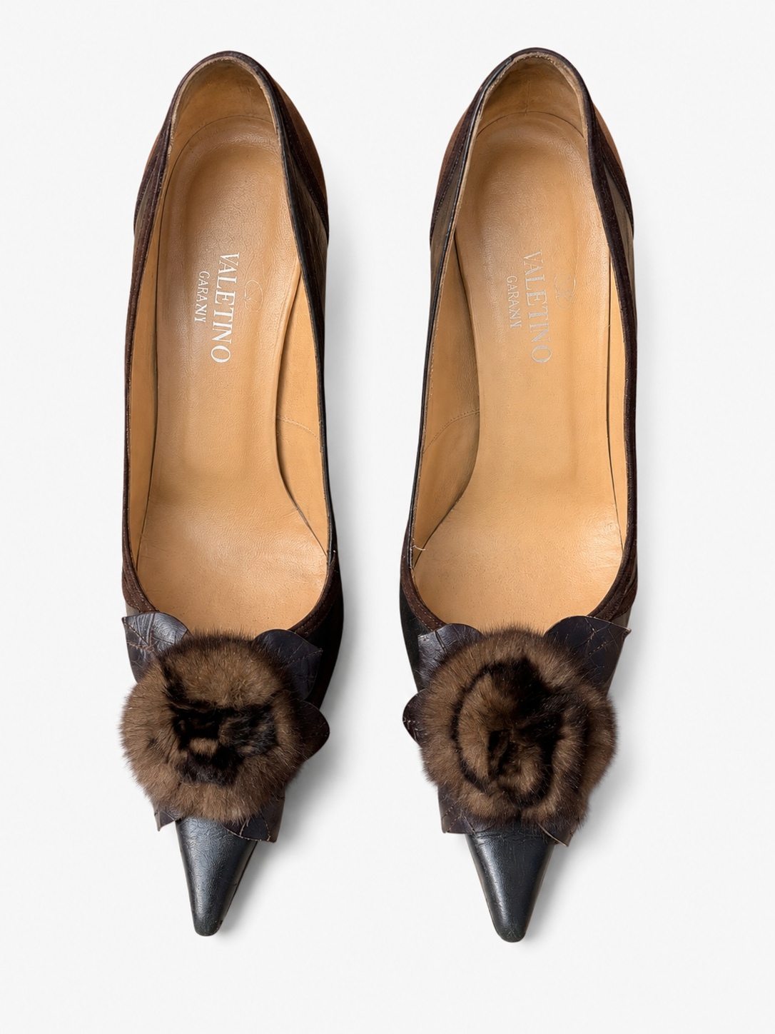 Valentino fur leather pumps size 40.5