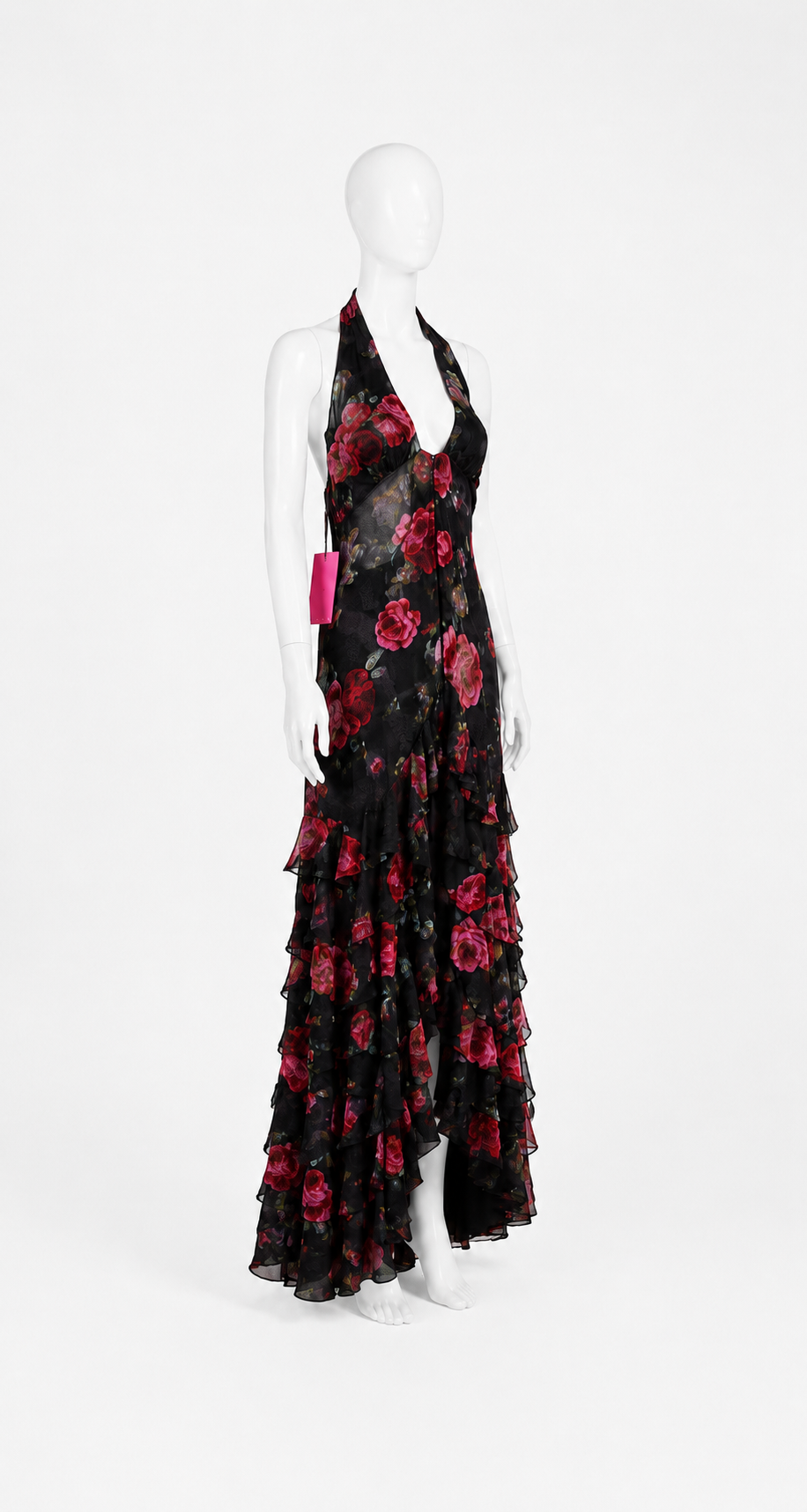 Emanuel Ungaro floral silk halter dress