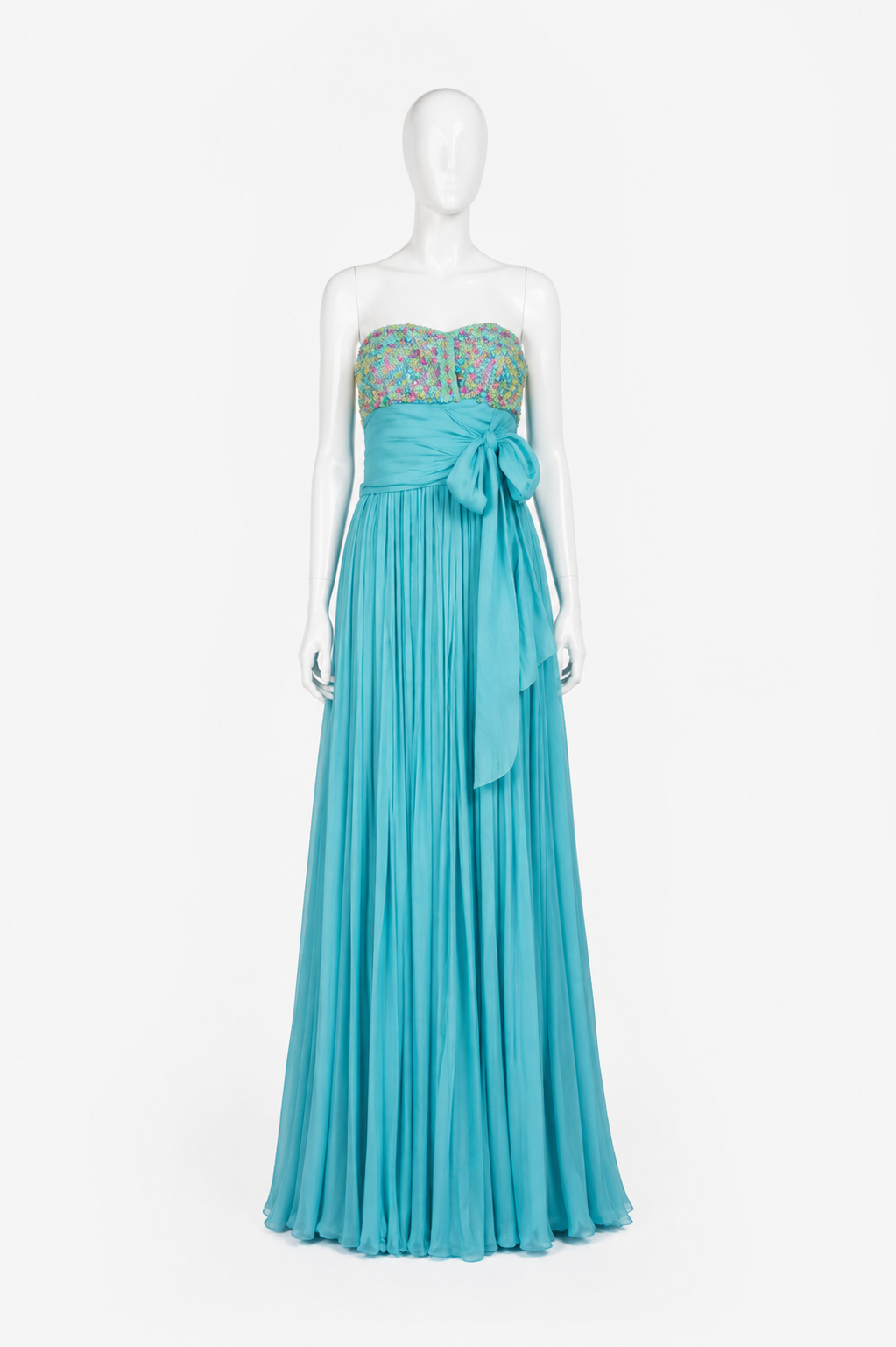 Dior resort 2009 turquoise beaded maxi dress