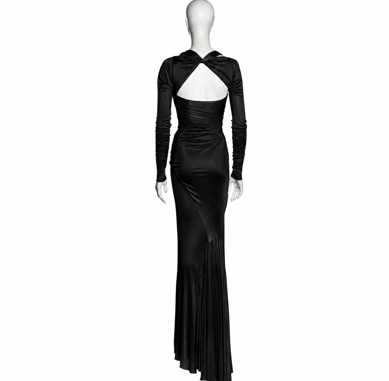 Versace spring 2007 black corseted long sleeve gown