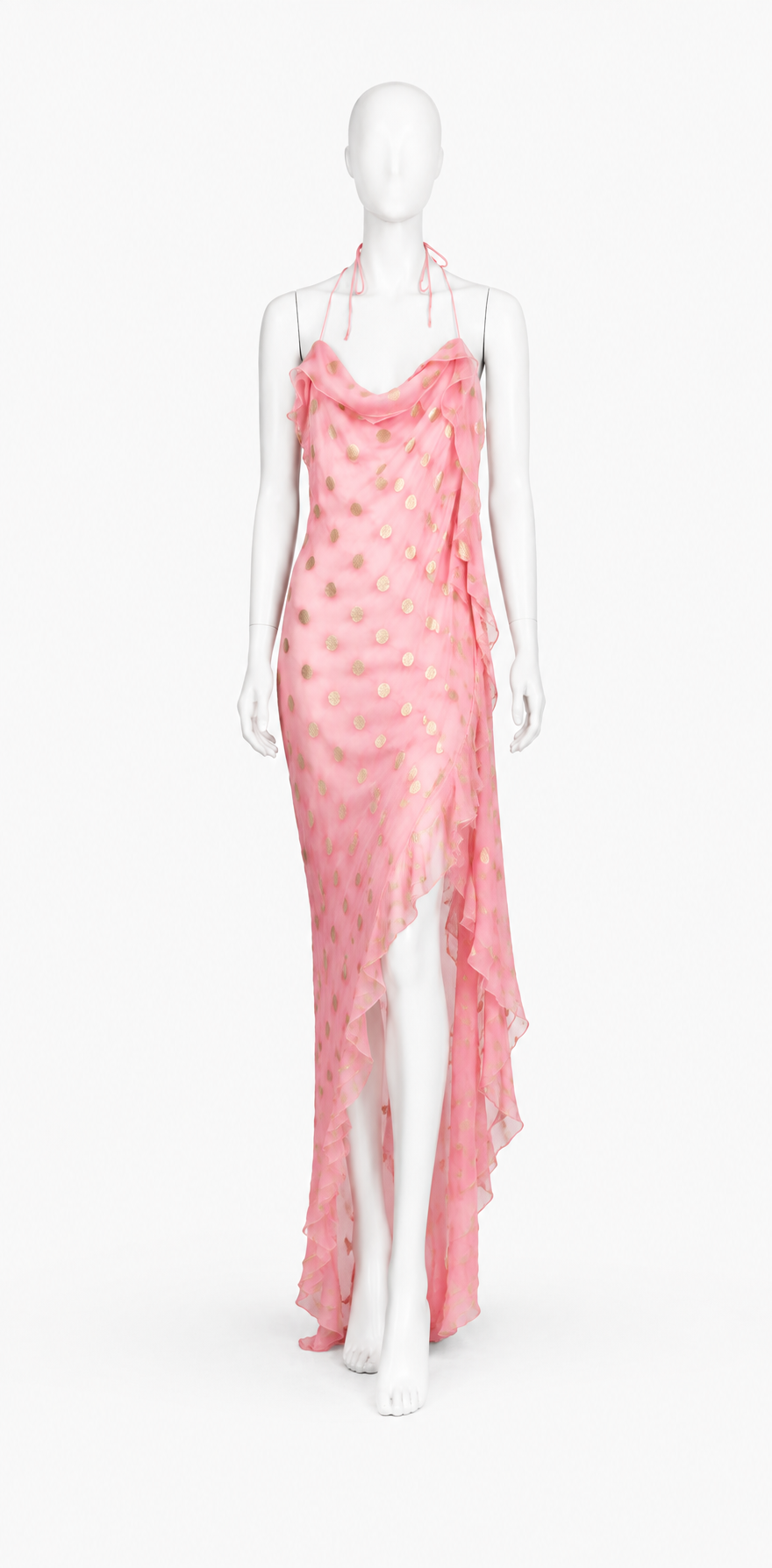 Emanuel Ungaro pink chiffon silk asymmetrical dress
