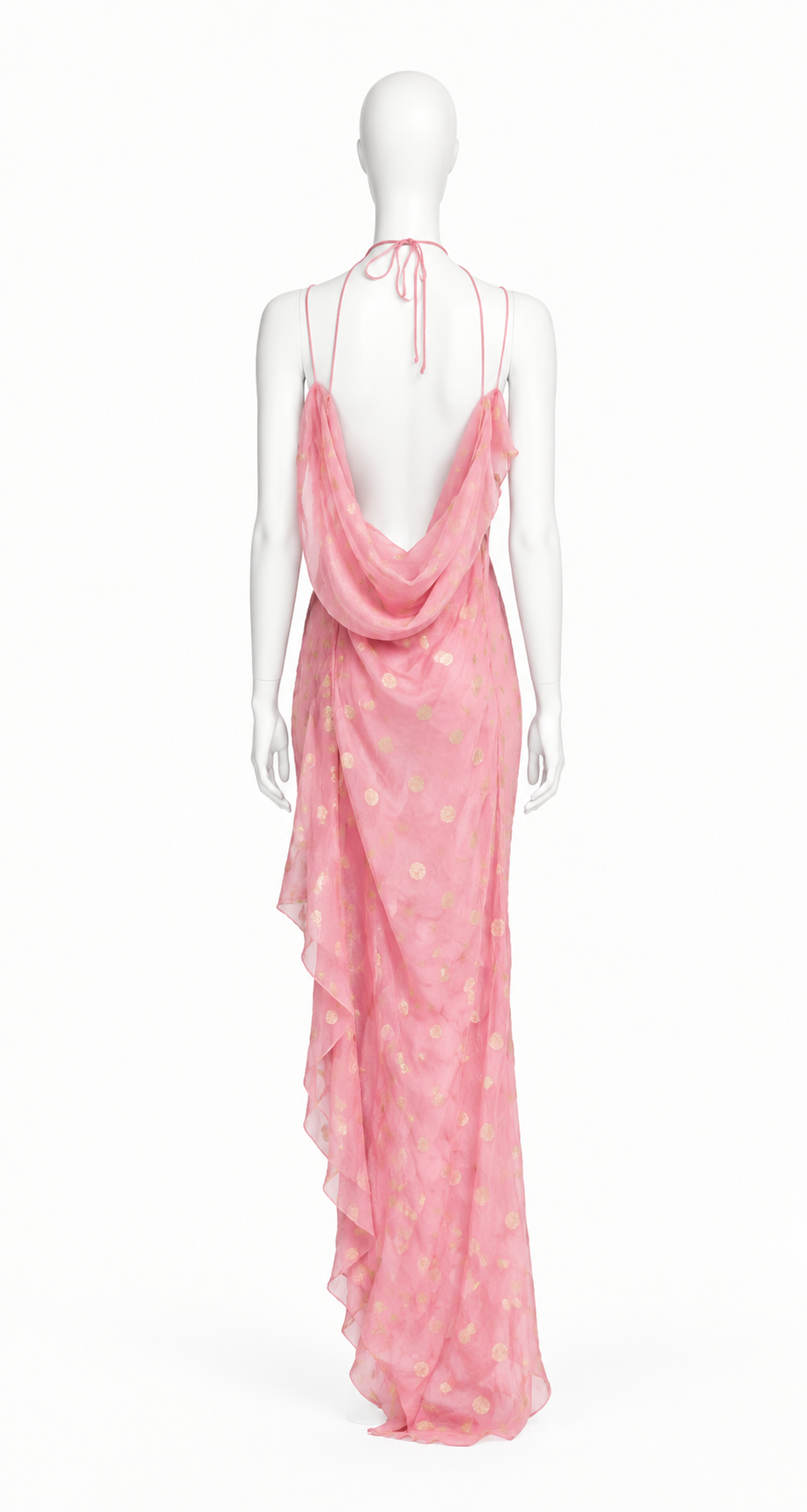 Emanuel Ungaro pink chiffon silk asymmetrical dress
