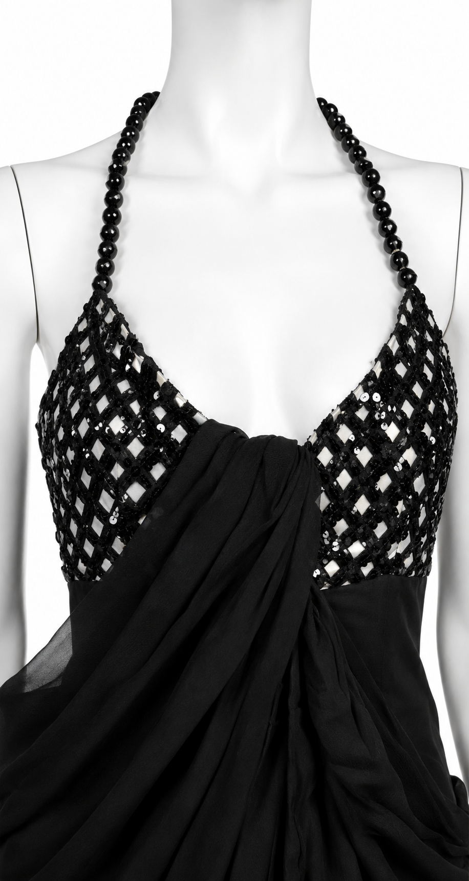 Dior spring 1992 runway beaded silk dress