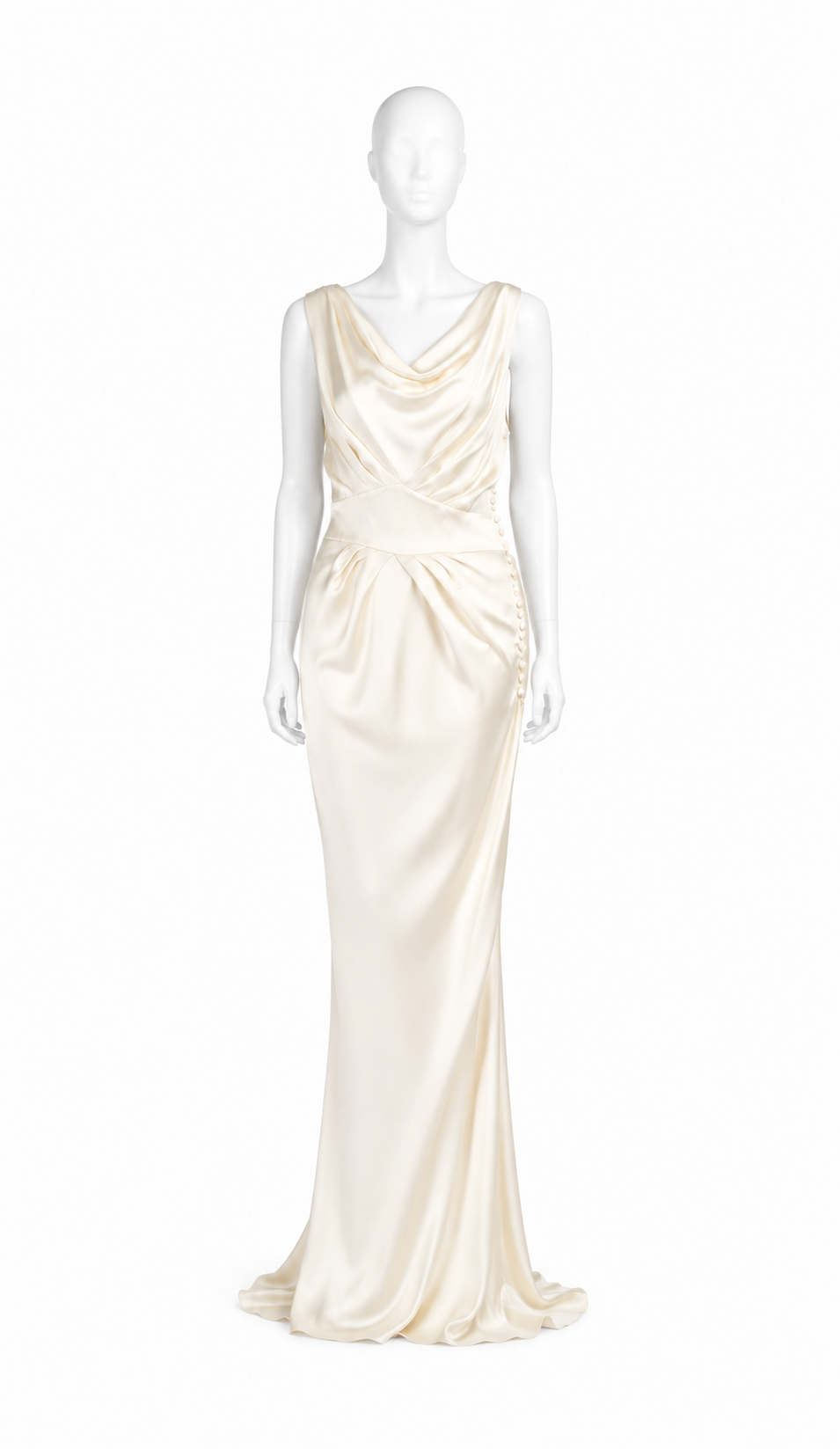 John Galliano bridal maxi silk dress