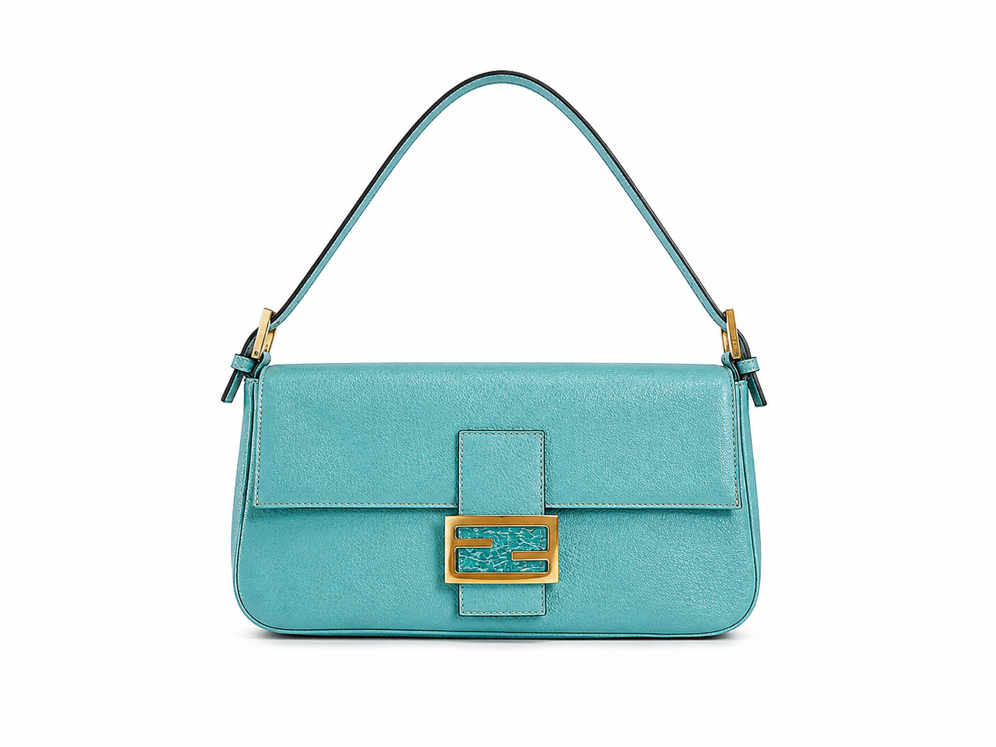 Fendi turquoise baguette bag