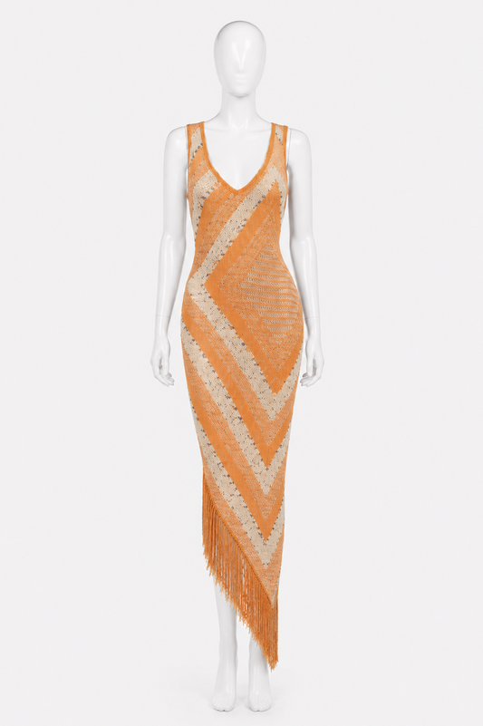 Missoni orange tassels summer dress